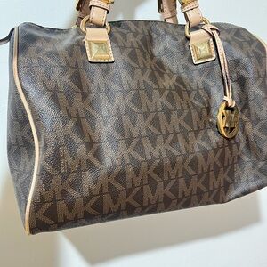 Michael Kors Signature Brown and Tan Satchel